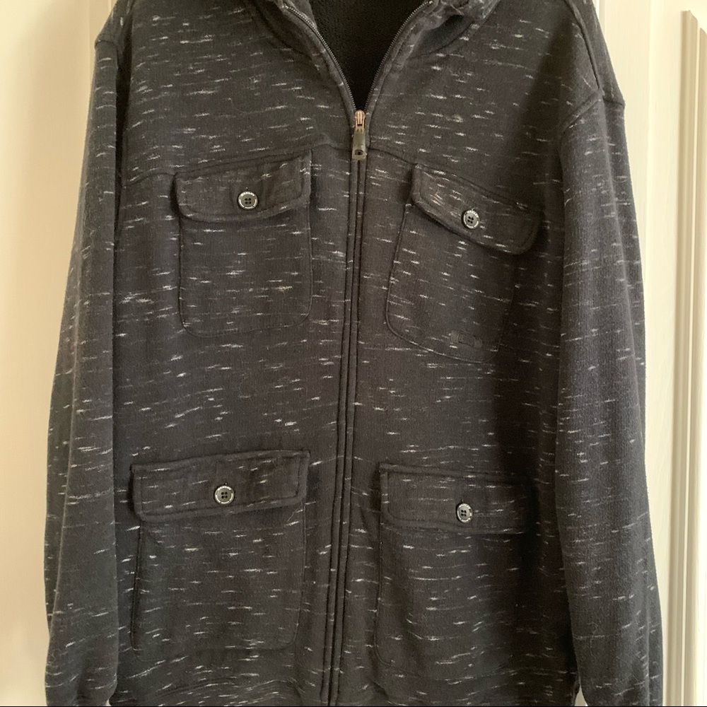 Oakley Hooded Black Marled Hoodie Sweatshirt Jacket‎ L